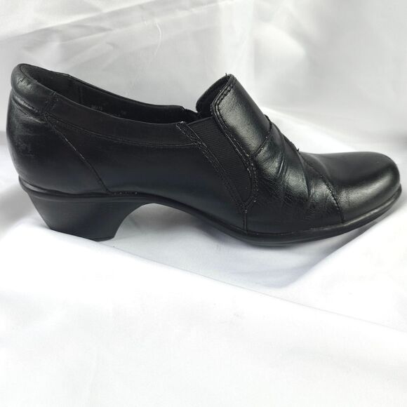 Clarks Bendables Women's 7M Black Leather Upper Stretch Slip On Bootie 38476 - Picture 7 of 12